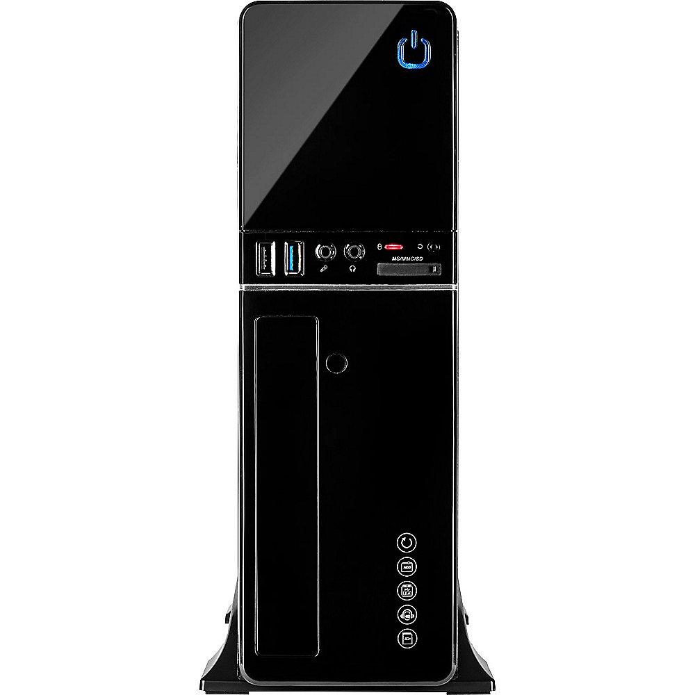 InterTech IT-607 mini-ITX/μATX Gehäuse - Schwarz (ohne Netzteil)