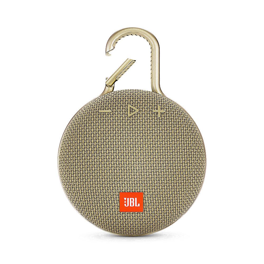 JBL Clip 3 Sand Tragbarer Bluetooth-Lautsprecher wasserdicht nach IPX7