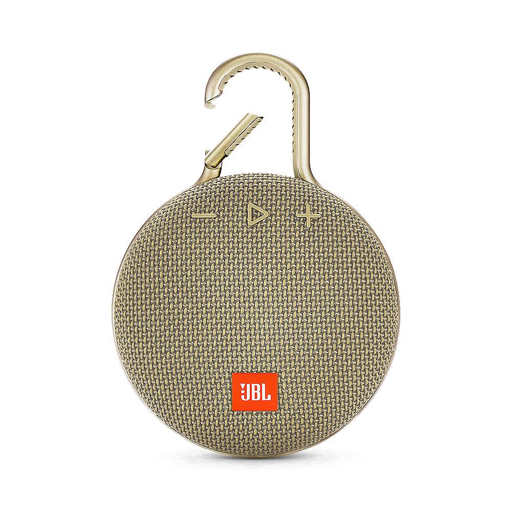 JBL Clip 3 Sand Tragbarer Bluetooth-Lautsprecher wasserdicht nach IPX7, JBL, Clip, 3, Sand, Tragbarer, Bluetooth-Lautsprecher, wasserdicht, IPX7