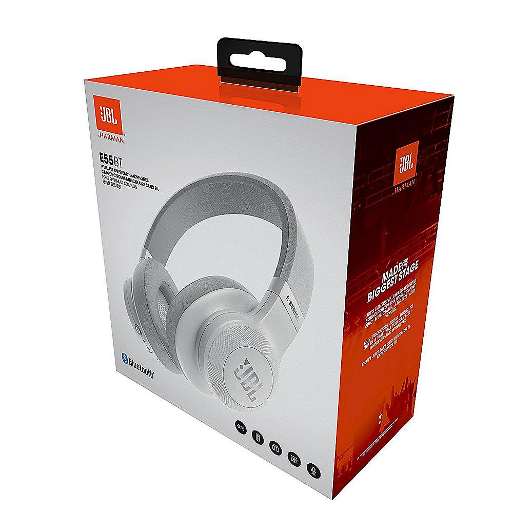 JBL E55BT Weiß - Over-Ear - Bluetooth Kopfhörer mit Mikrofon