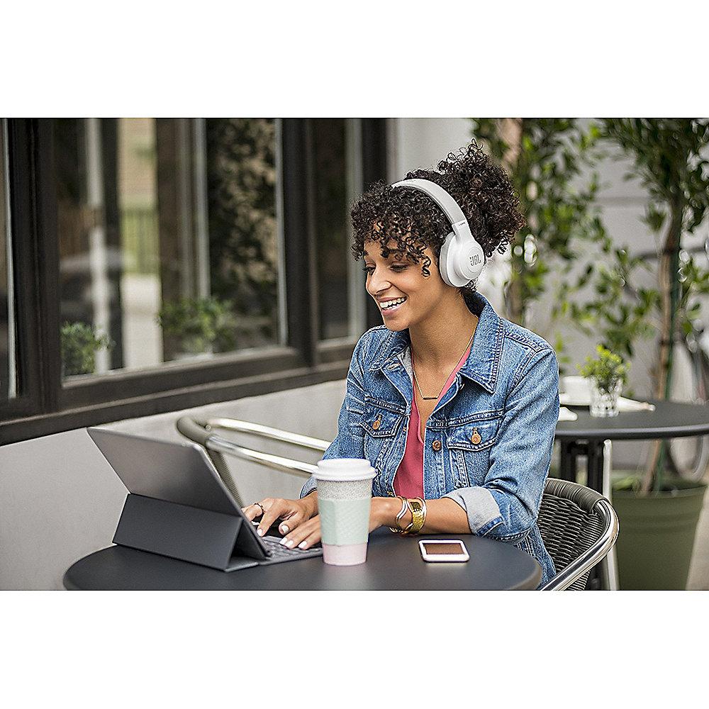 JBL E55BT Weiß - Over-Ear - Bluetooth Kopfhörer mit Mikrofon