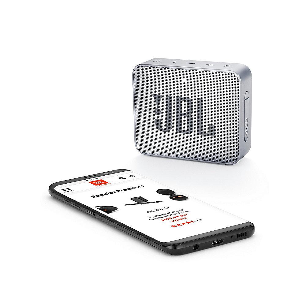 JBL GO2 Grau Ultraportabler Bluetooth Lautsprecher wasserdicht