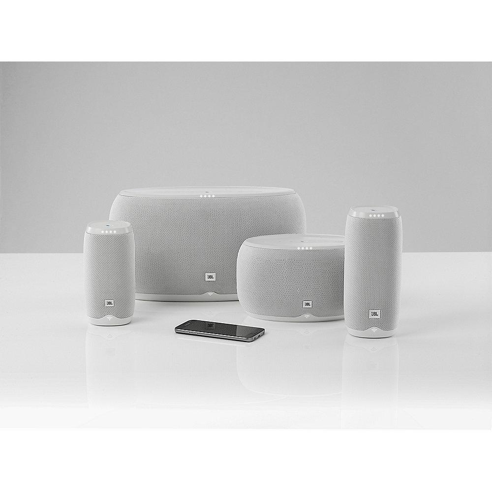 JBL Link 500 weiß Google Sprachsteuerung, Lautsprecher mit WLAN und Bluetooth