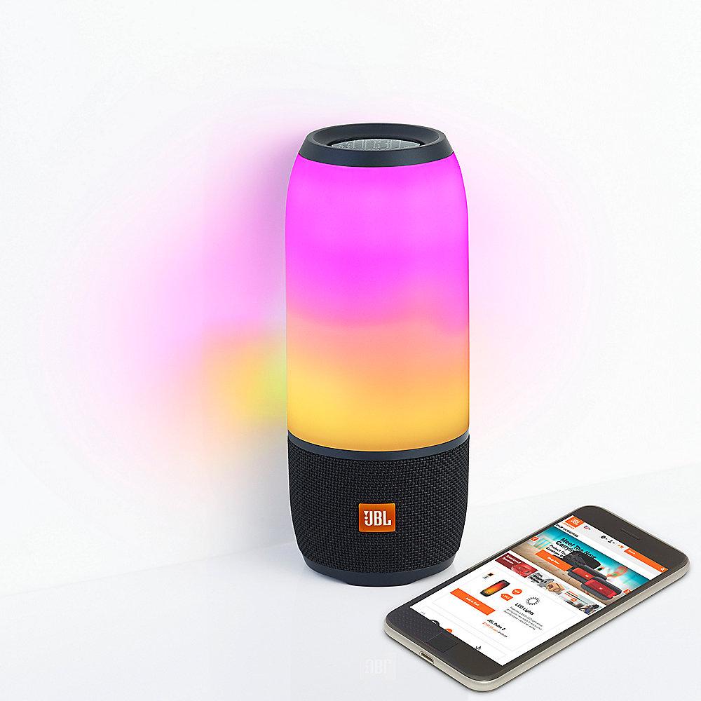 JBL Pulse 3 Bluetooth-Lautsprecher LED-Beleuchtung schwarz spritzgeschützt IPX7, JBL, Pulse, 3, Bluetooth-Lautsprecher, LED-Beleuchtung, schwarz, spritzgeschützt, IPX7