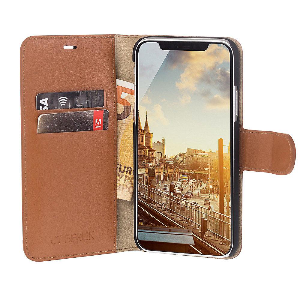 JT Berlin BookCase Kreuzberg für Apple iPhone Xs/X Leder cognac