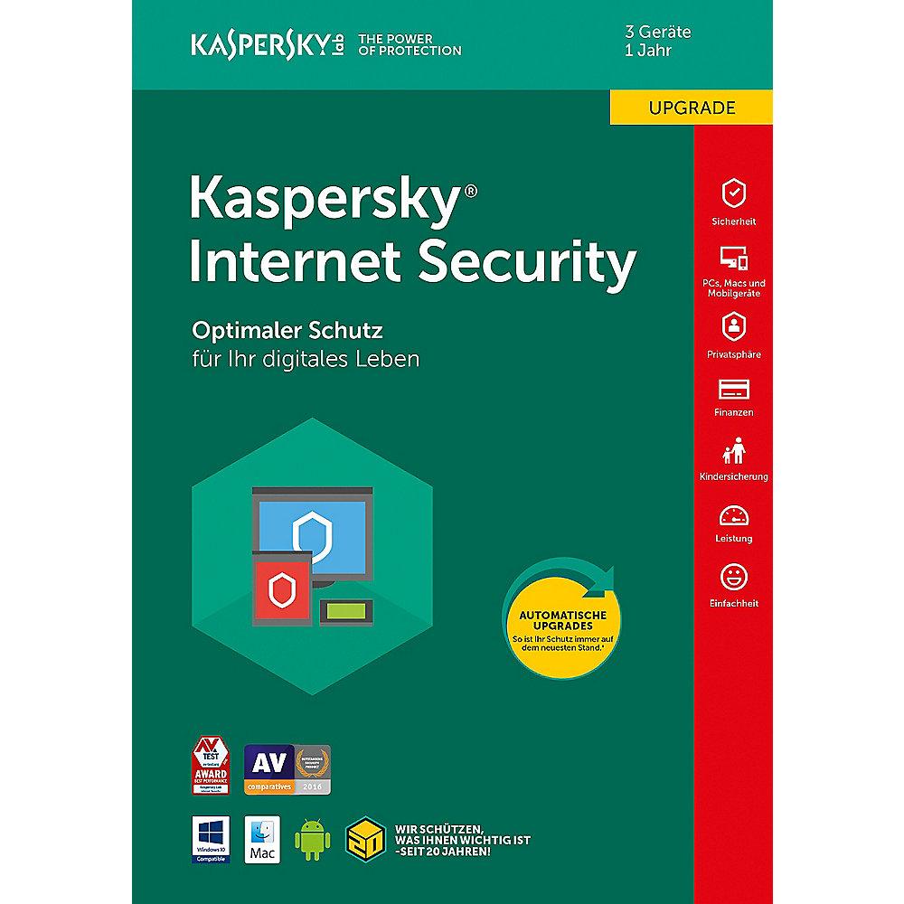 Kaspersky Internet Security 3 Geräte Upgrade (Code in a Box) MiniBox