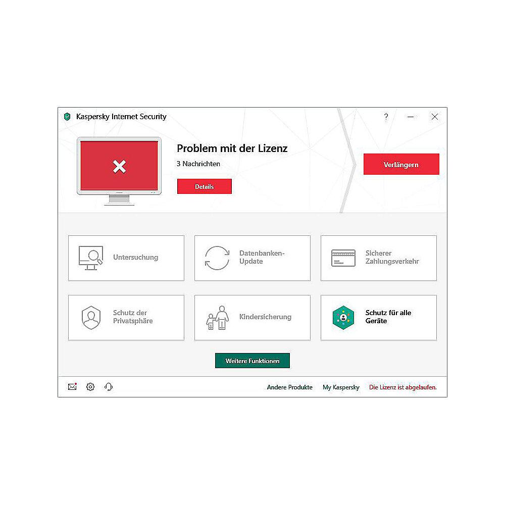 Kaspersky Internet Security 3Geräte 1Jahr Minibox