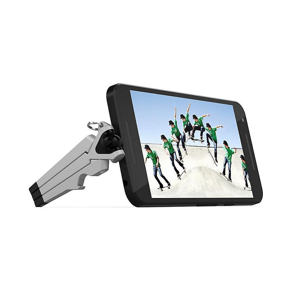 Kenu Stance Kompaktstativ für Smartphones mit USB-C, silber/schwarz