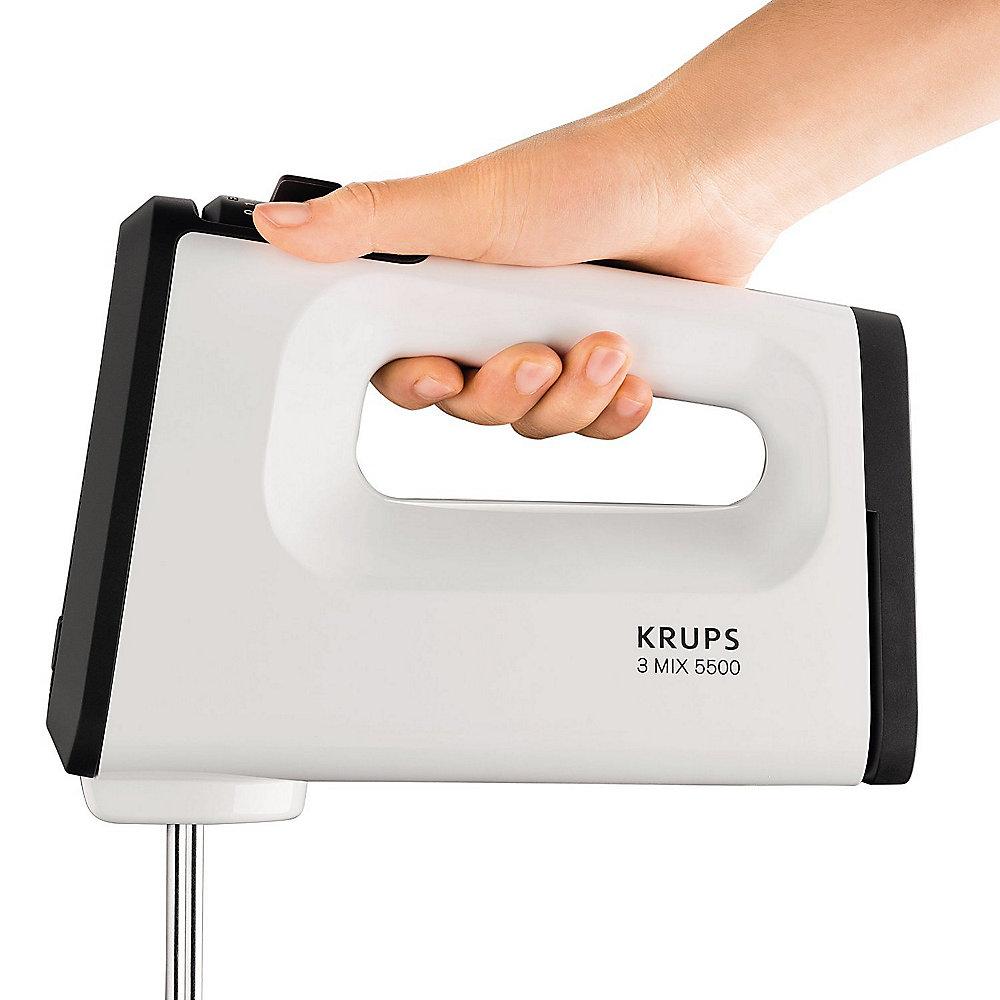 Krups GN 5021 Handmixer mit Turbostufe, 3 Mix 5500, 500 W, weiß/schwarz, Krups, GN, 5021, Handmixer, Turbostufe, 3, Mix, 5500, 500, W, weiß/schwarz