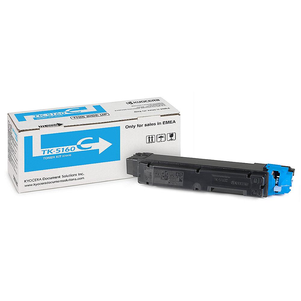 Kyocera 1T02NTCNL0 Toner cyan TK-5160C mit 12.000 Seiten für P7040cdn, Kyocera, 1T02NTCNL0, Toner, cyan, TK-5160C, 12.000, Seiten, P7040cdn