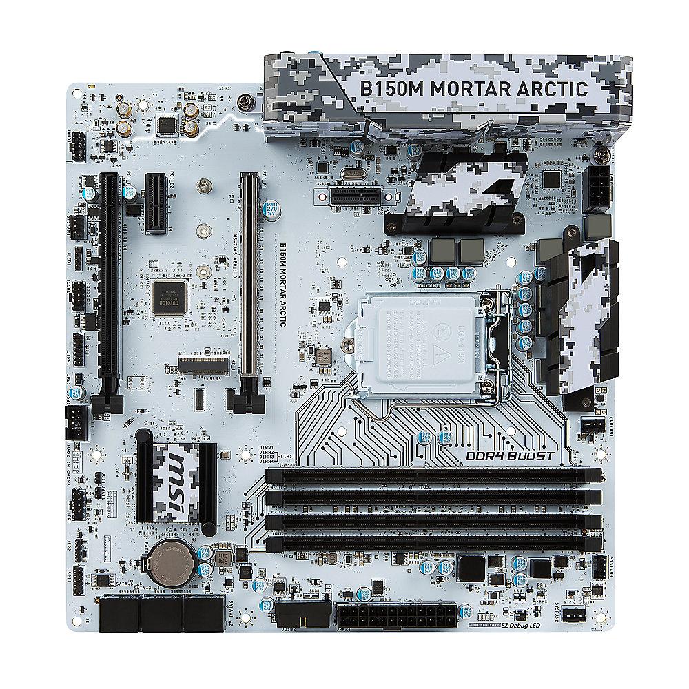 MSI B150M Mortar Arctic USB3.1/HDMI/DVI/M.2 B150 mATX Mainboard Sockel 1151, MSI, B150M, Mortar, Arctic, USB3.1/HDMI/DVI/M.2, B150, mATX, Mainboard, Sockel, 1151