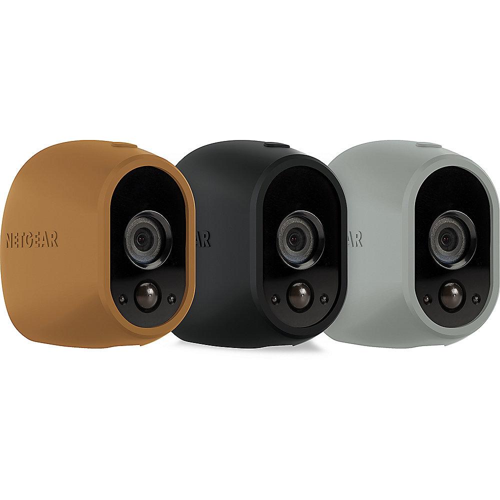 Netgear Arlo 3x Silikonhüllen (1x braun, 1x schwarz, 1x grau)