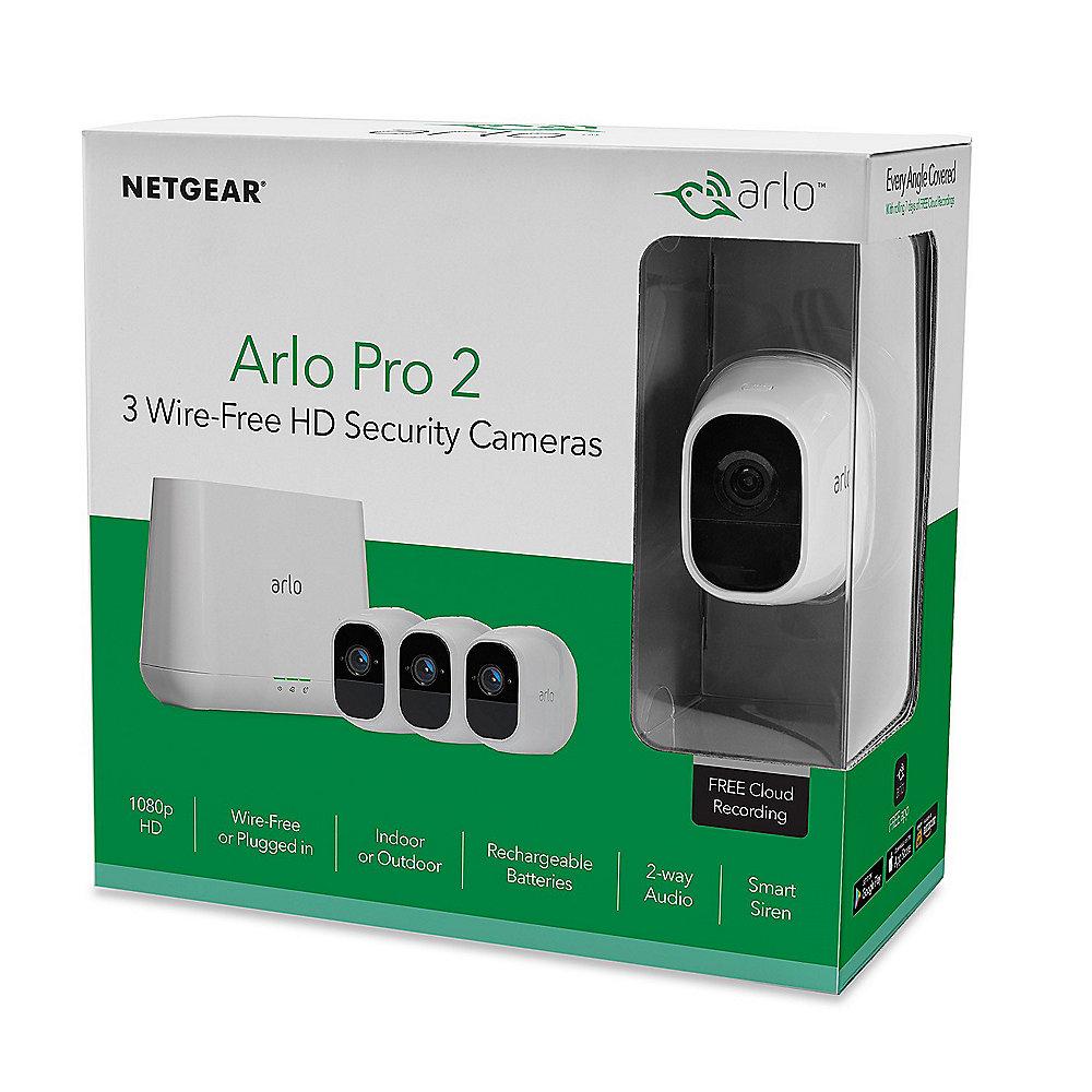 Netgear Arlo Pro 2 VMS4330P Sicherheitssystem 3x HD Kamera & Basisstation Sirene