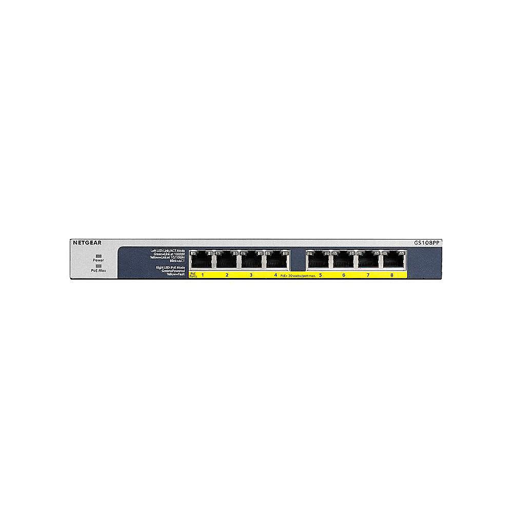 Netgear GS108PP 8-Port Gigabit Switch PoE  unmanaged