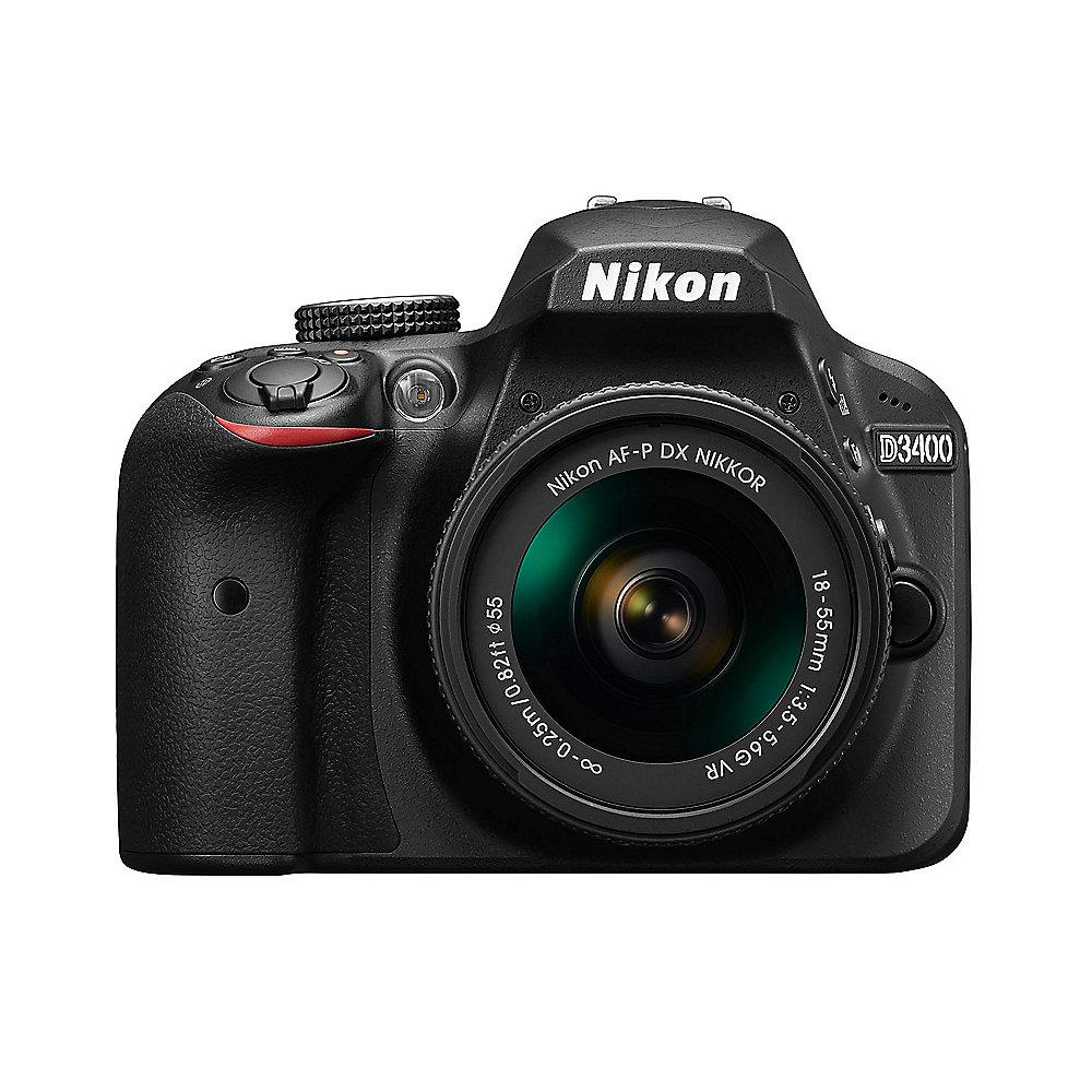 Nikon D3400 Kit AF-P DX 18-55mm G VR Spiegelreflexkamera schwarz