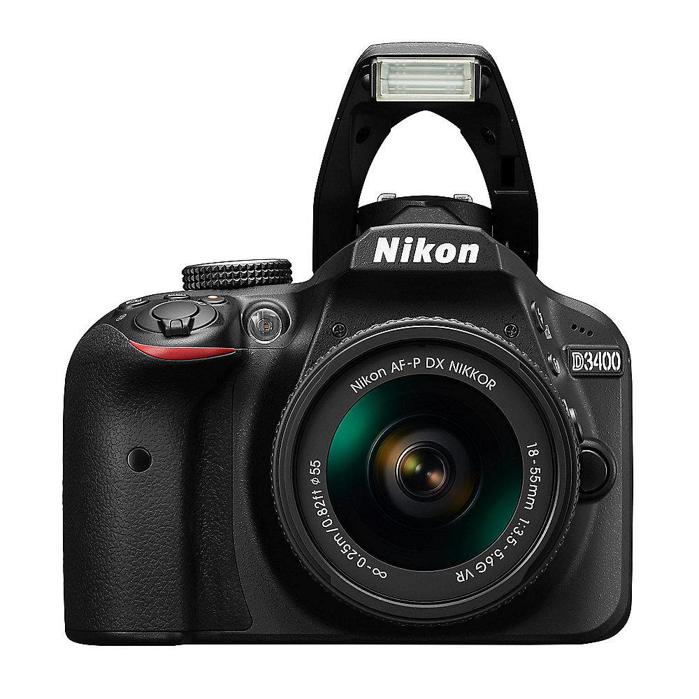 Nikon D3400 Kit AF-P DX 18-55mm G VR Spiegelreflexkamera schwarz