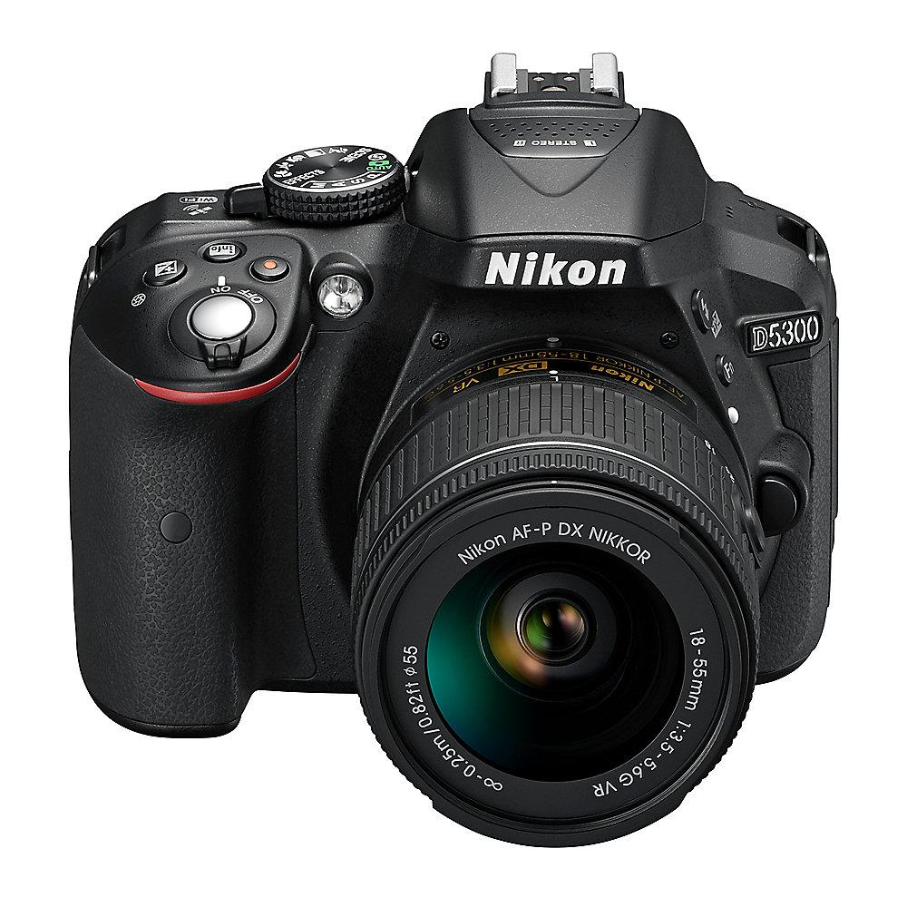 Nikon D5300 Kit AF-P DX 18-55mm VR Spiegelreflexkamera schwarz