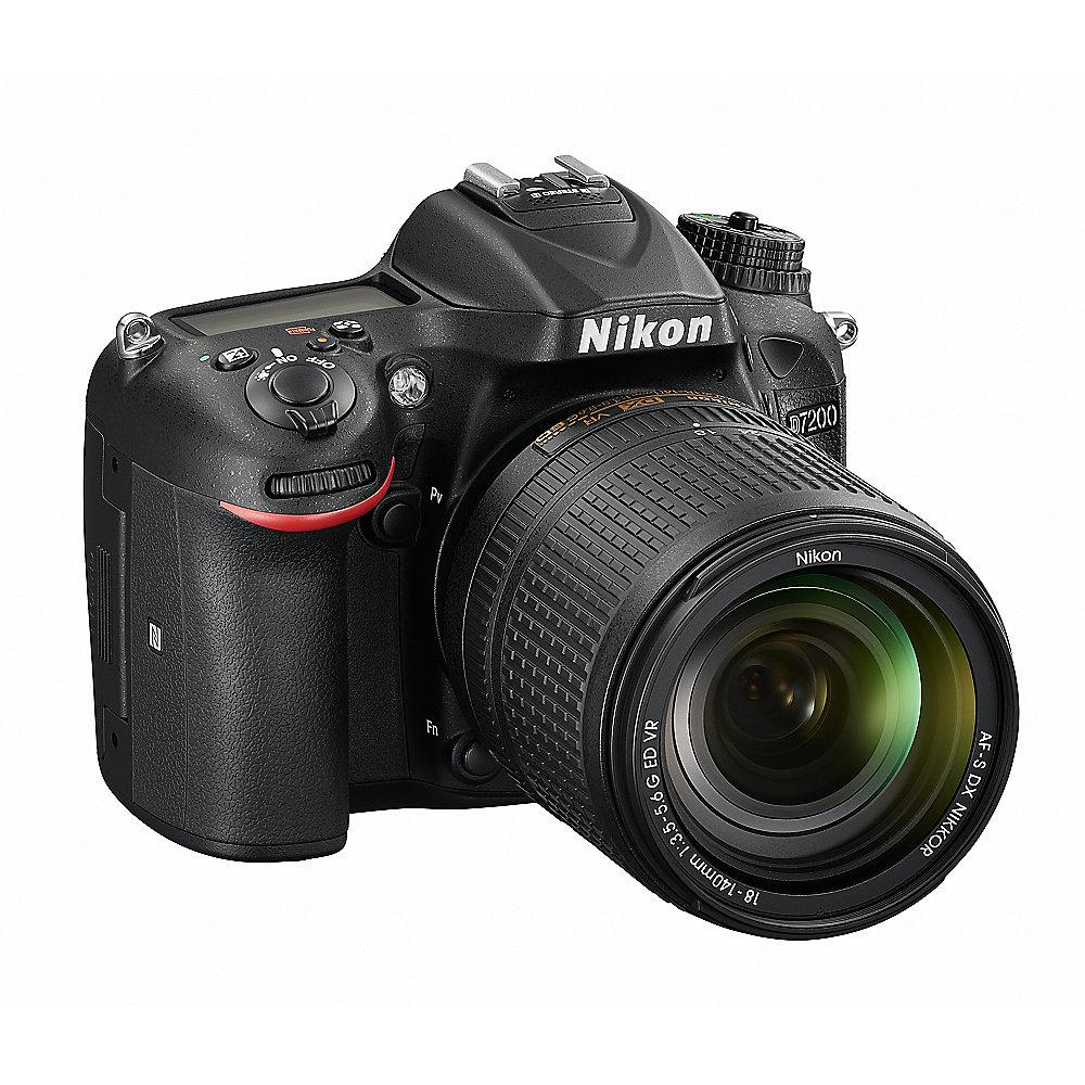 Nikon D7200 Kit AF-S 18-140mm 1:3,5-5,6 G ED VR Spiegelreflexkamera