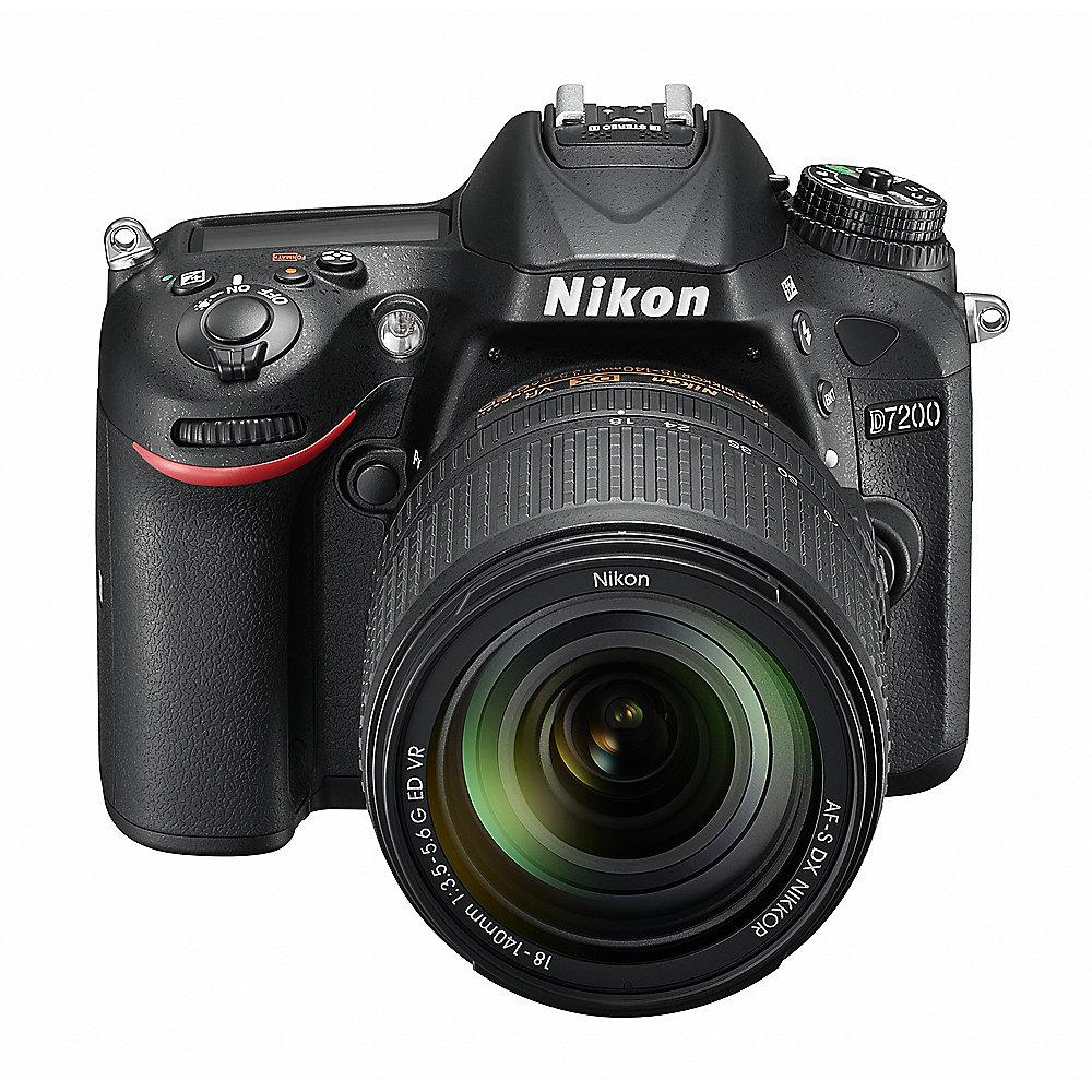 Nikon D7200 Kit AF-S 18-140mm 1:3,5-5,6 G ED VR Spiegelreflexkamera