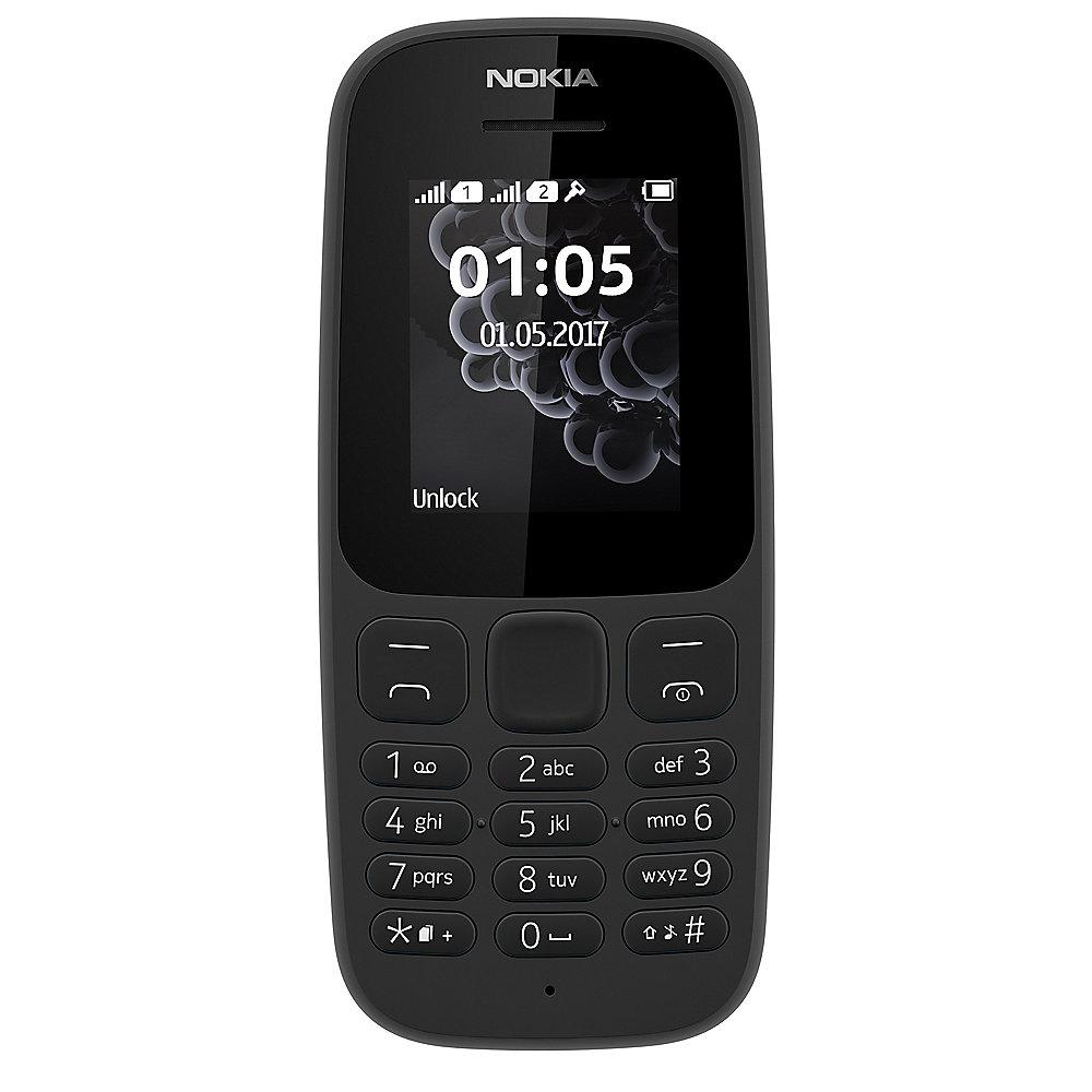 Nokia 105 (2017) Dual-SIM black, Nokia, 105, 2017, Dual-SIM, black
