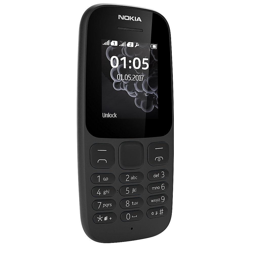 Nokia 105 (2017) Dual-SIM black, Nokia, 105, 2017, Dual-SIM, black