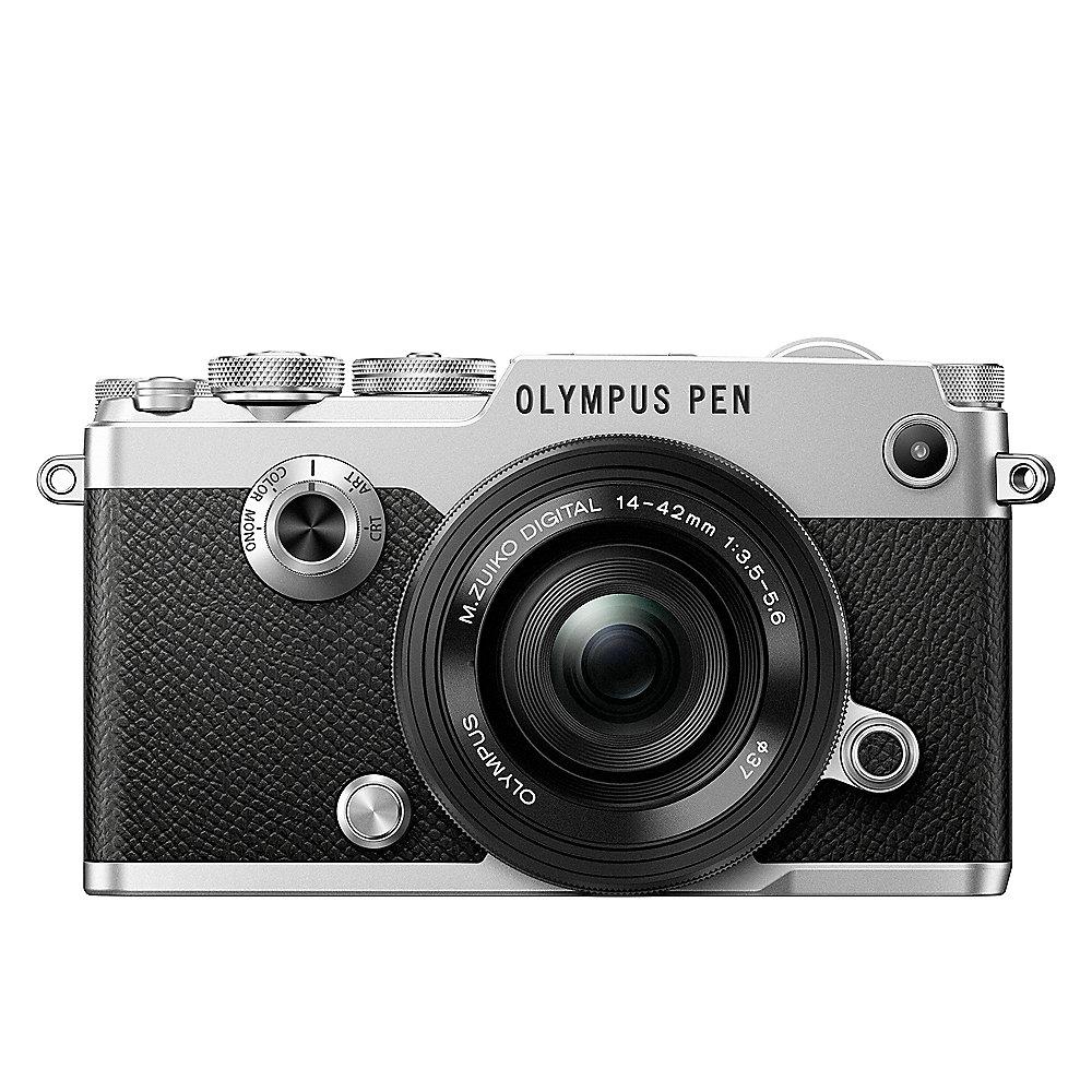 Olympus PEN-F Kit 14-42mm EZ Pancake Systemkamera silber, Olympus, PEN-F, Kit, 14-42mm, EZ, Pancake, Systemkamera, silber