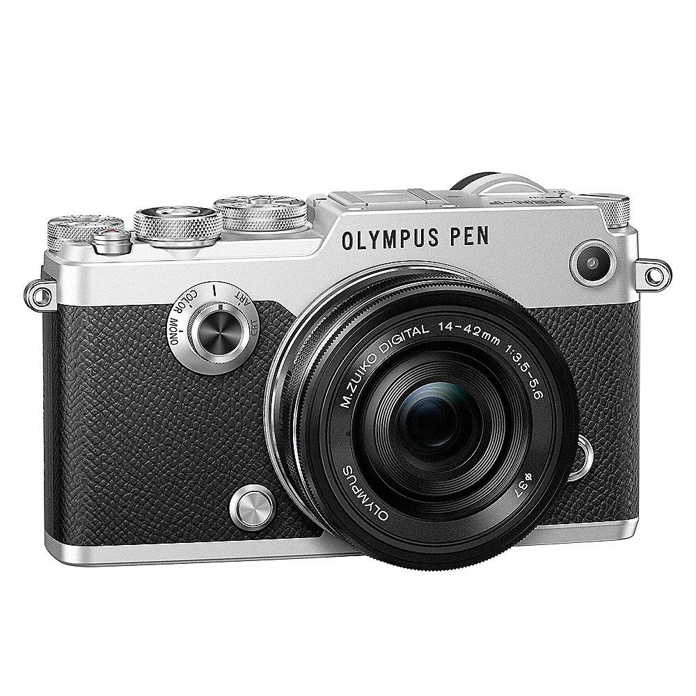 Olympus PEN-F Kit 14-42mm EZ Pancake Systemkamera silber