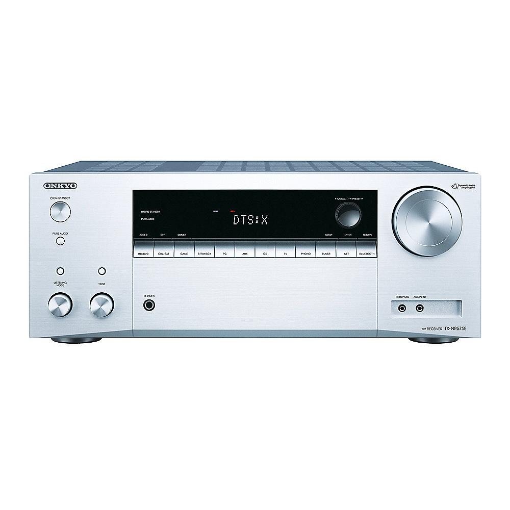 Onkyo TX-NR575 7.2 AV Netzwerk Receiver Bluetooth/Wi-Fi/Multiroom silber, Onkyo, TX-NR575, 7.2, AV, Netzwerk, Receiver, Bluetooth/Wi-Fi/Multiroom, silber