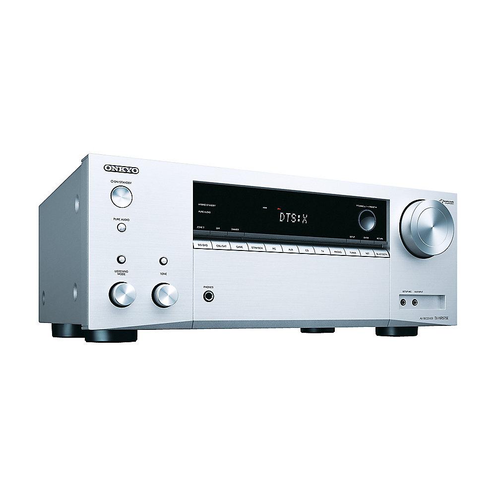 Onkyo TX-NR575 7.2 AV Netzwerk Receiver Bluetooth/Wi-Fi/Multiroom silber, Onkyo, TX-NR575, 7.2, AV, Netzwerk, Receiver, Bluetooth/Wi-Fi/Multiroom, silber