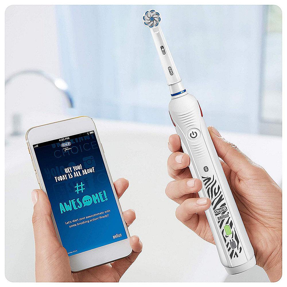 Oral-B Teen White Elektrische Zahnbürste für Teenager ab 12 Jahren weiß