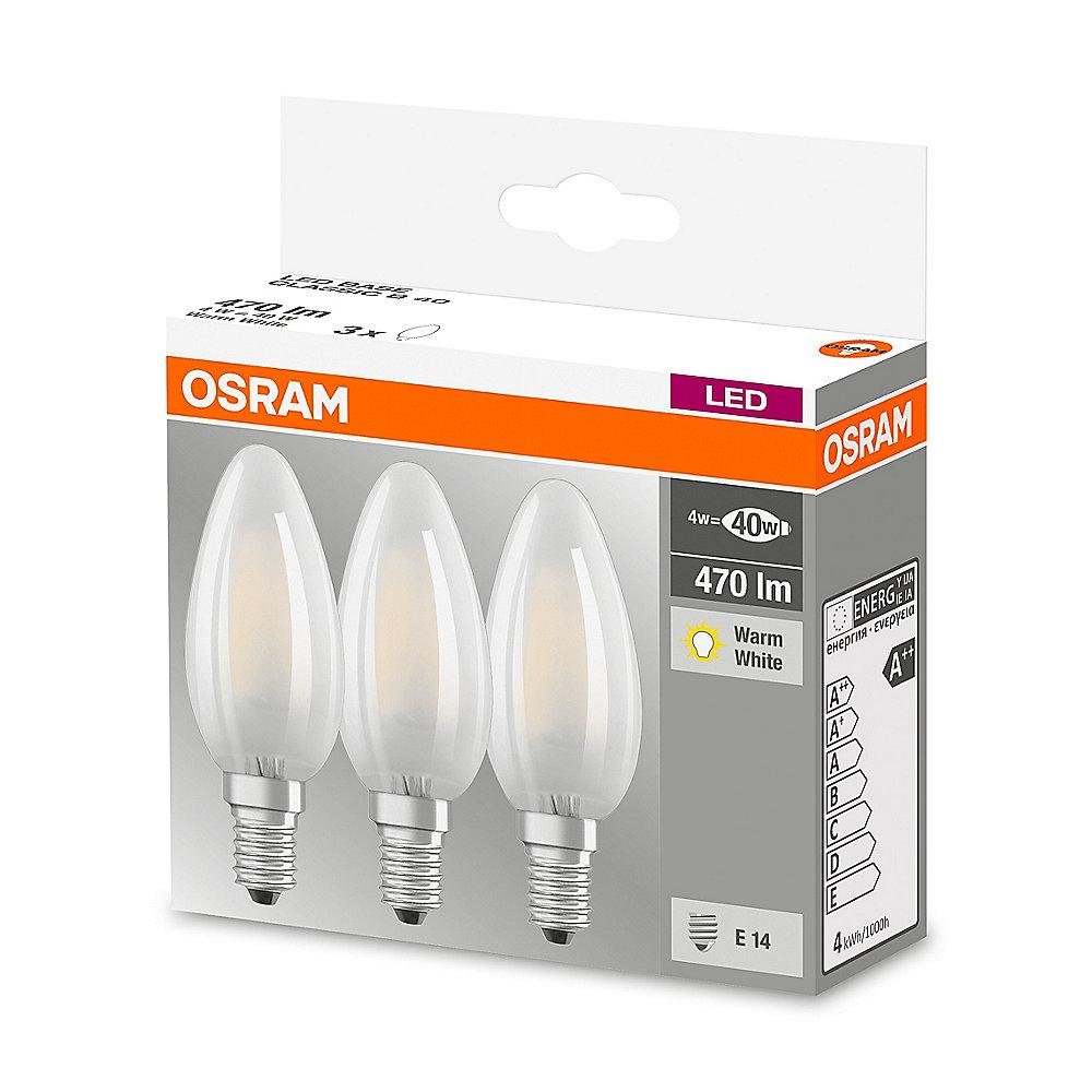 Osram LED Retro Classic B40 Kerze 4W (40W) matt E14 warmweiß 3er-Pack