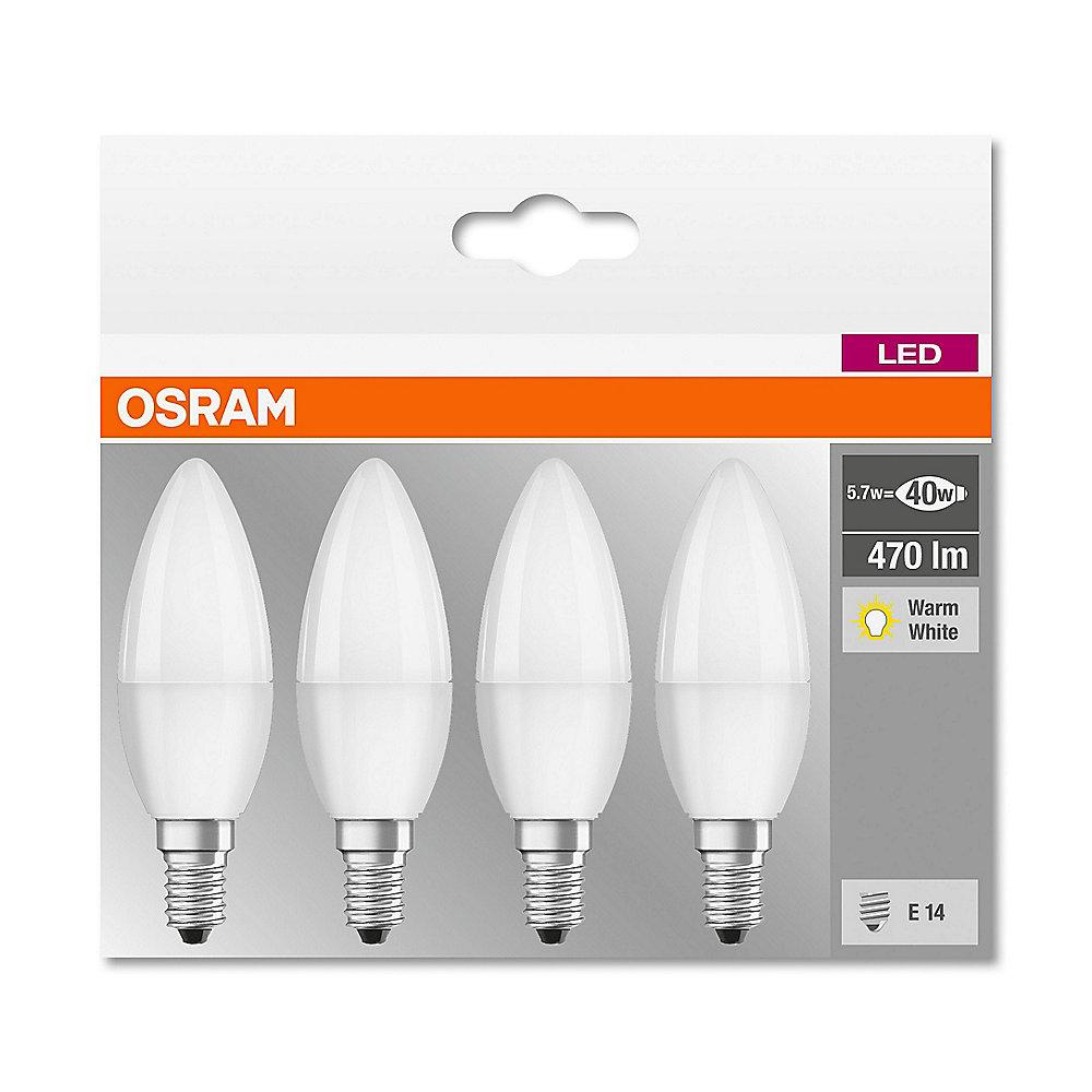 Osram LED Retro Classic B40 Kerze 5,7W (40W) matt E14 warmweiß 4er-Pack