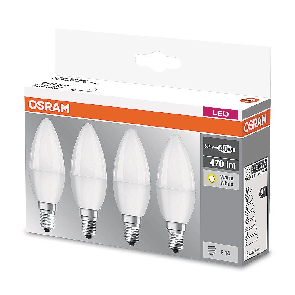 Osram LED Retro Classic B40 Kerze 5,7W (40W) matt E14 warmweiß 4er-Pack