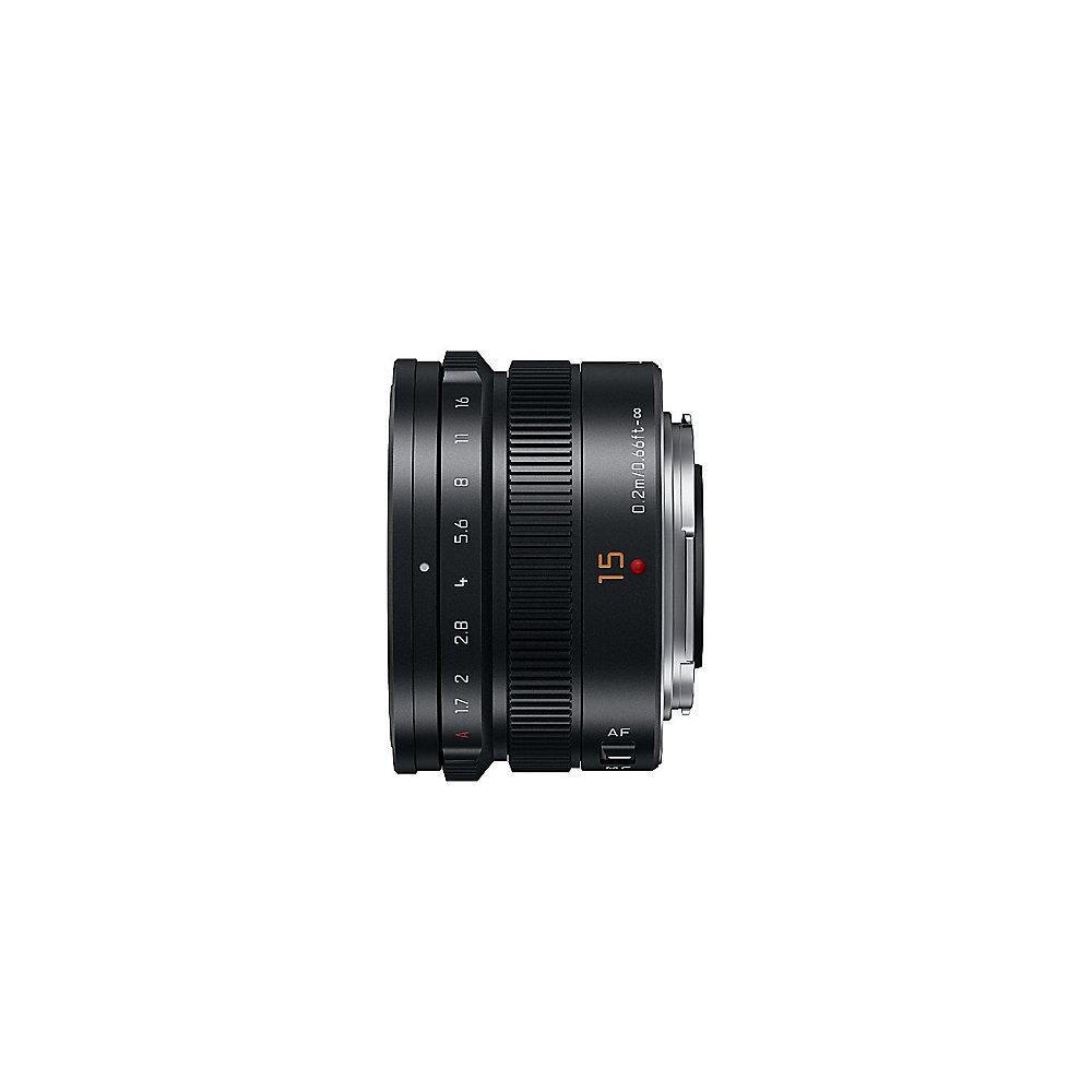 Panasonic Leica DG SUMMILUX 15mm f/1.7 Weitwinkel Objektiv schwarz (H-X015)