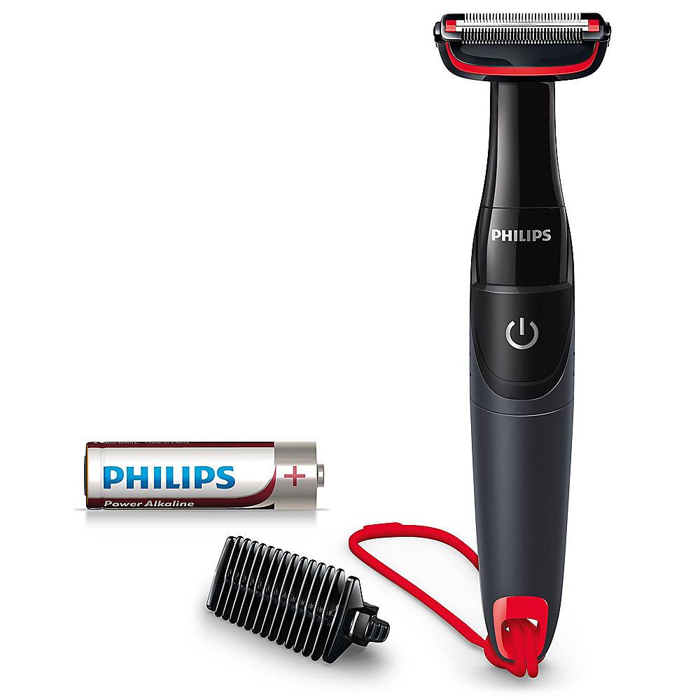 Philips BG105/10 Series 1000 BodyGroom Körperhaartrimmer schwarz/rot