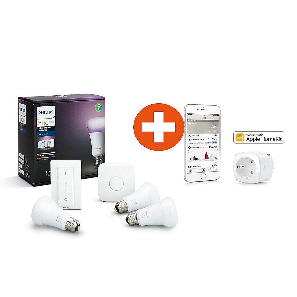 Philips Hue White and Color Ambiance E27 Starter Set   Elgato Eve Energy