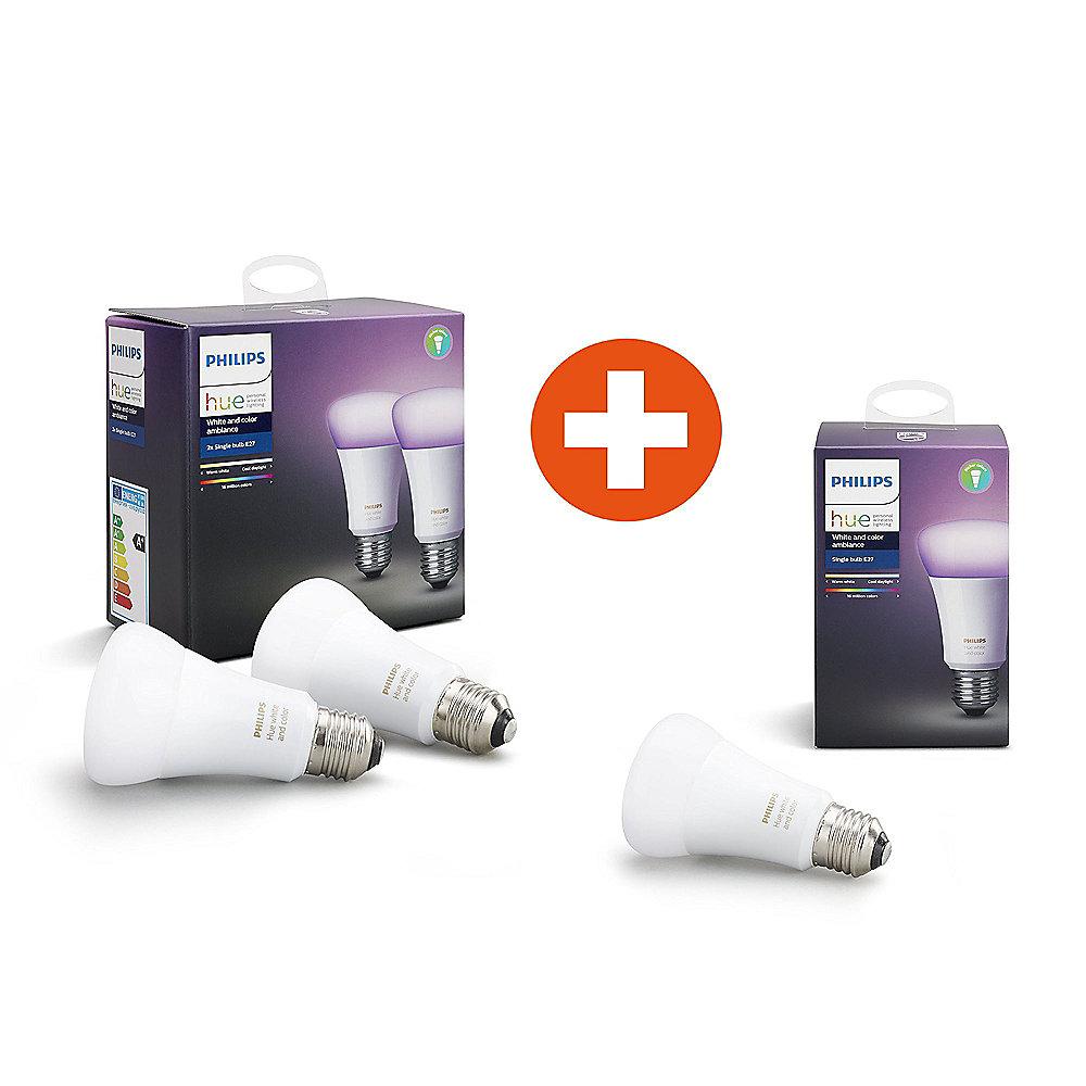 Philips Hue White and Color Ambiance RGBW LED E27 2 1 Erweiterungsbundle