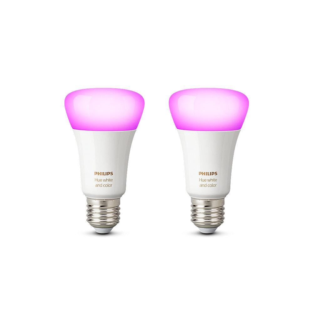 Philips Hue White and Color Ambiance RGBW LED E27 Doppelpack 10W
