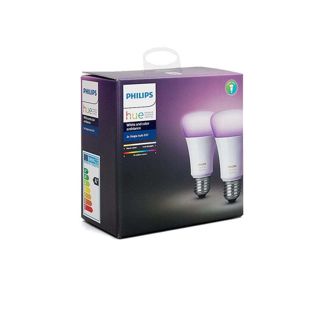 Philips Hue White and Color Ambiance RGBW LED E27 Doppelpack 10W, Philips, Hue, White, Color, Ambiance, RGBW, LED, E27, Doppelpack, 10W