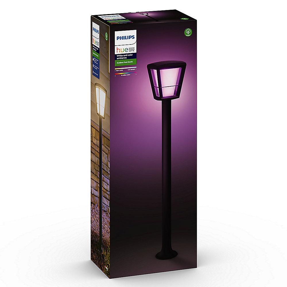 Philips Hue White & Color Amb. Econic LED Wegeleuchte, Schwarz, 1150lm