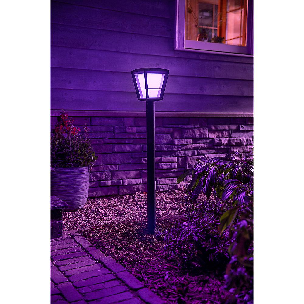 Philips Hue White & Color Amb. Econic LED Wegeleuchte, Schwarz, 1150lm