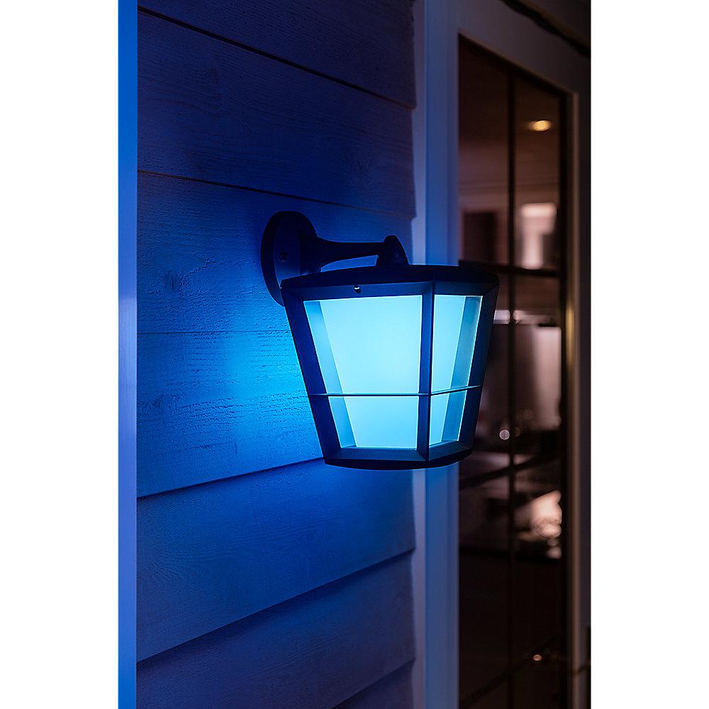 Philips Hue White & Color Amb. Econic Wandleuchte hängend, Schwarz, 1150lm