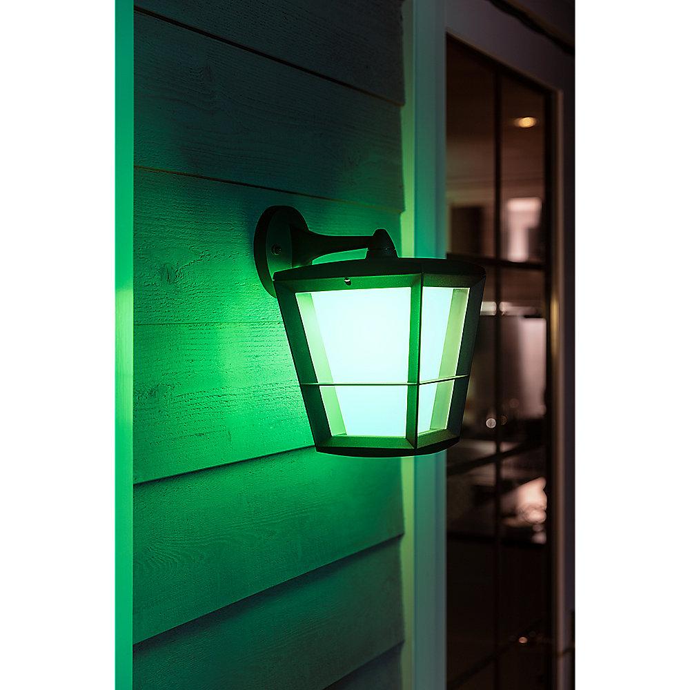 Philips Hue White & Color Amb. Econic Wandleuchte hängend, Schwarz, 1150lm