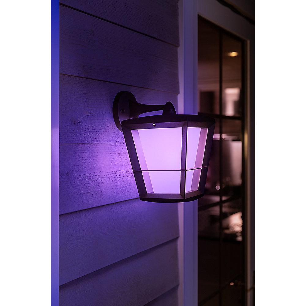 Philips Hue White & Color Amb. Econic Wandleuchte hängend, Schwarz, 1150lm