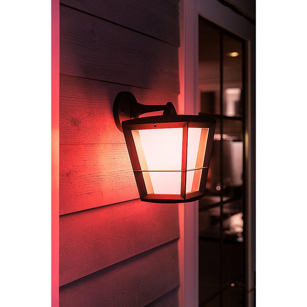 Philips Hue White & Color Amb. Econic Wandleuchte hängend, Schwarz, 1150lm
