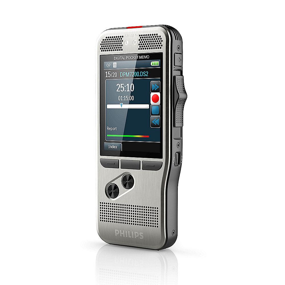 Philips Pocket Memo DPM7200 Digitales Diktiergerät mit 2Mic-Stereoaufnahme