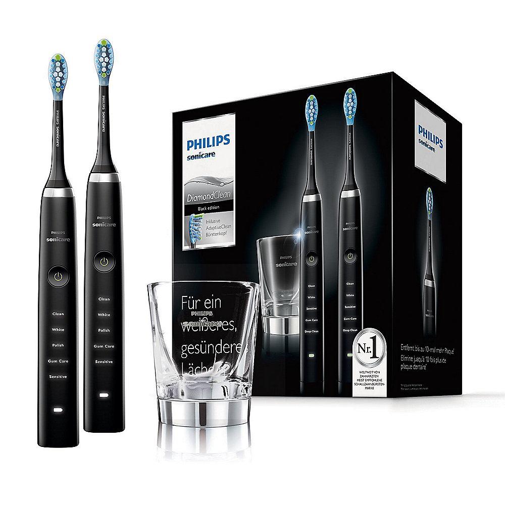 Philips Sonicare HX9357/87 DiamondClean Schallzahnbürste schwarz (Doppelpack)