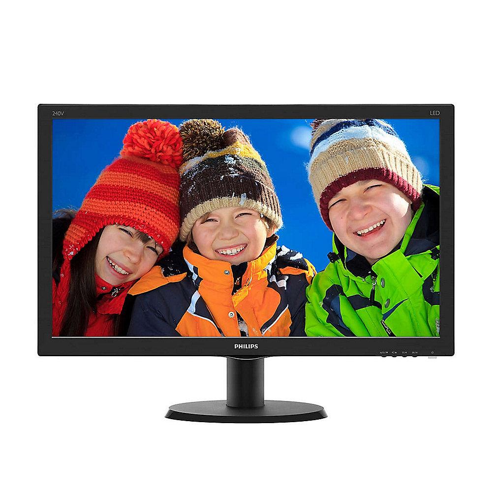 Philips V-line 240V5QDSB 60.5cm (23,8") Full HD Monitor VGA/DVI/HDMI 5ms