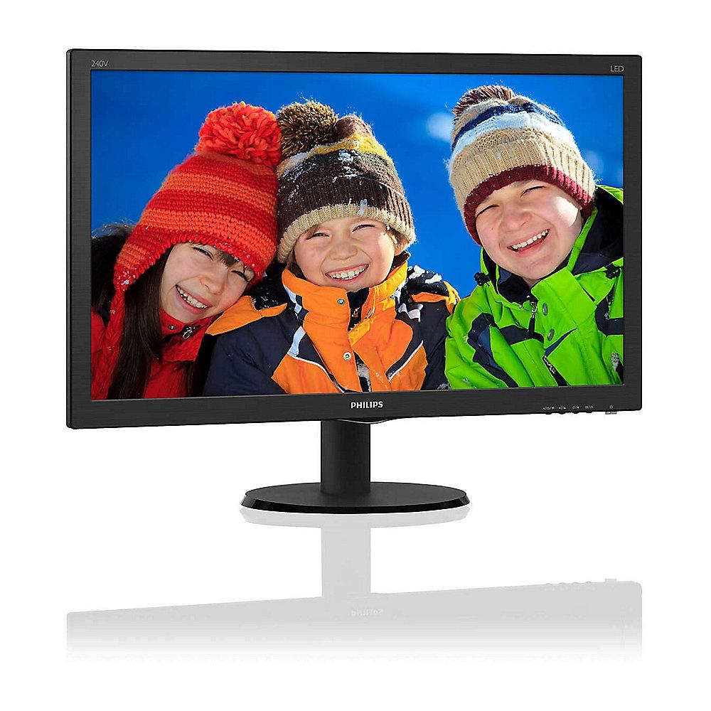 Philips V-line 240V5QDSB 60.5cm (23,8") Full HD Monitor VGA/DVI/HDMI 5ms