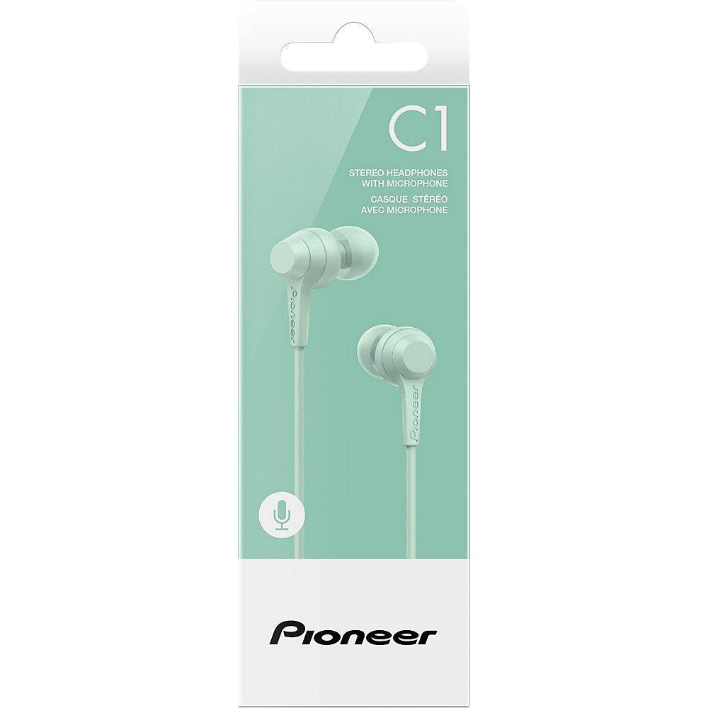 Pioneer SE-C1T(GR) In-Ear Kopfhörer mit Mikrofon mint-grün